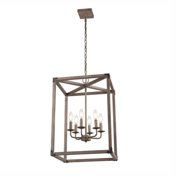 Magnolia Adjustable Iron Rustic Farmhouse LED Pendant - JONATHAN Y